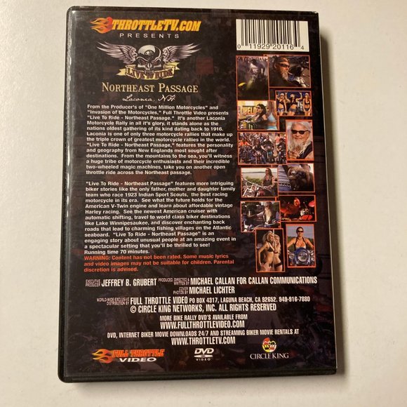 Live to Ride: Northeast Passage DVD - ThrottleTV.com, Laconia, NH - Harley Biker - Picture 2 of 4